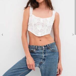 White Lace Crop Top